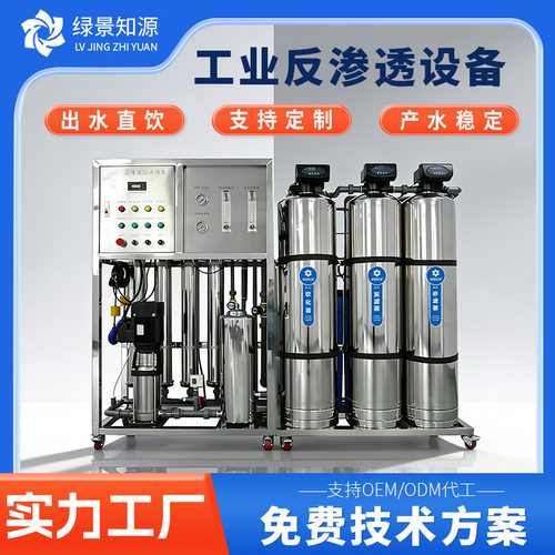 大型1吨工业RO反渗透纯水设备 去离子水处理系统净水设备源头工厂
