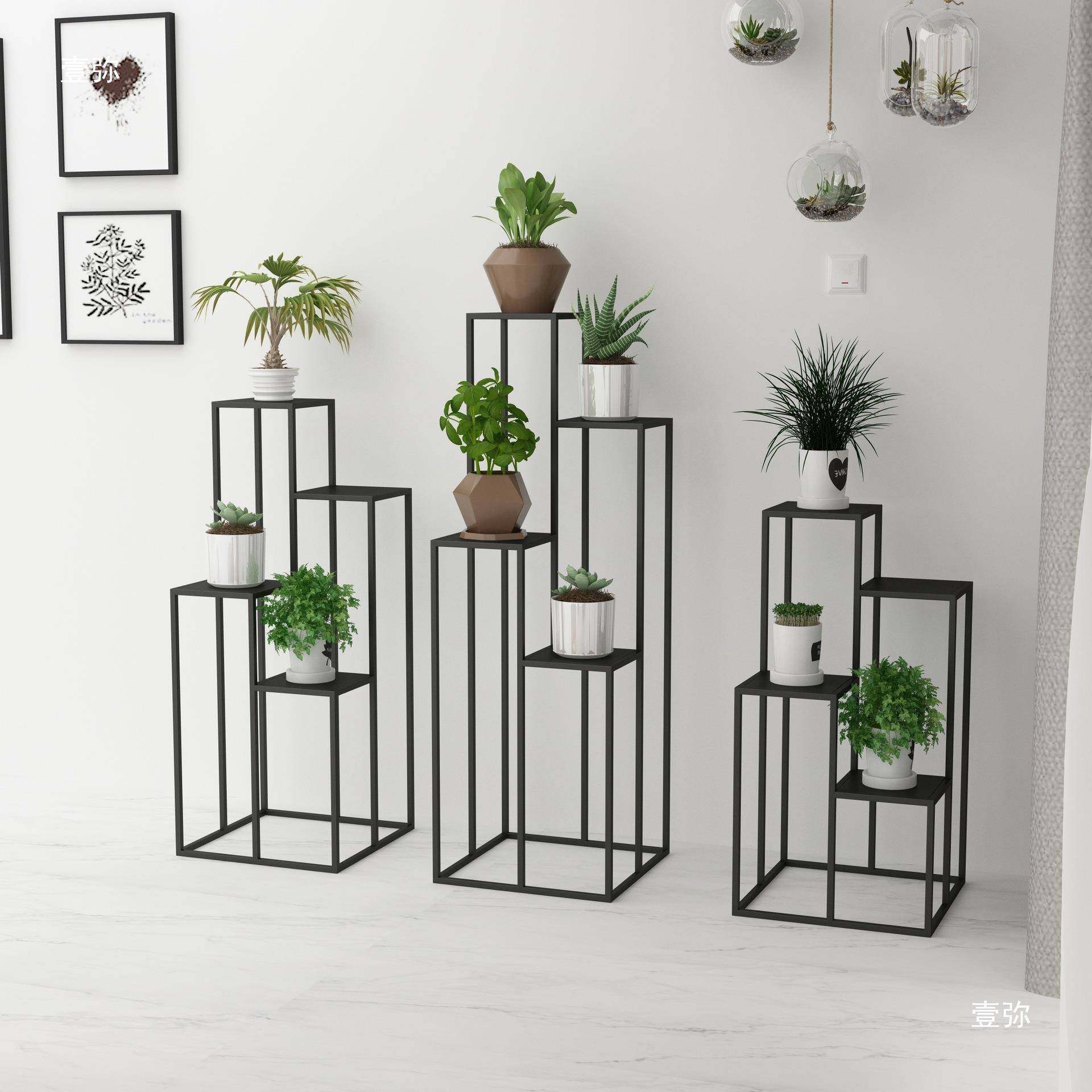 2置025新款铁架子落地式客厅阳台多LCY肉艺物花架可移动绿植花盆