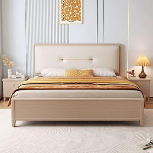 现3929简约实木床童米1.8米双人床主卧软靠1.2儿1.代5家用床头柜
