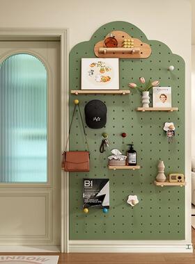 实示木收洞洞板定制质展架木VJB桌面墙面书桌纳墙入户门口玄关置