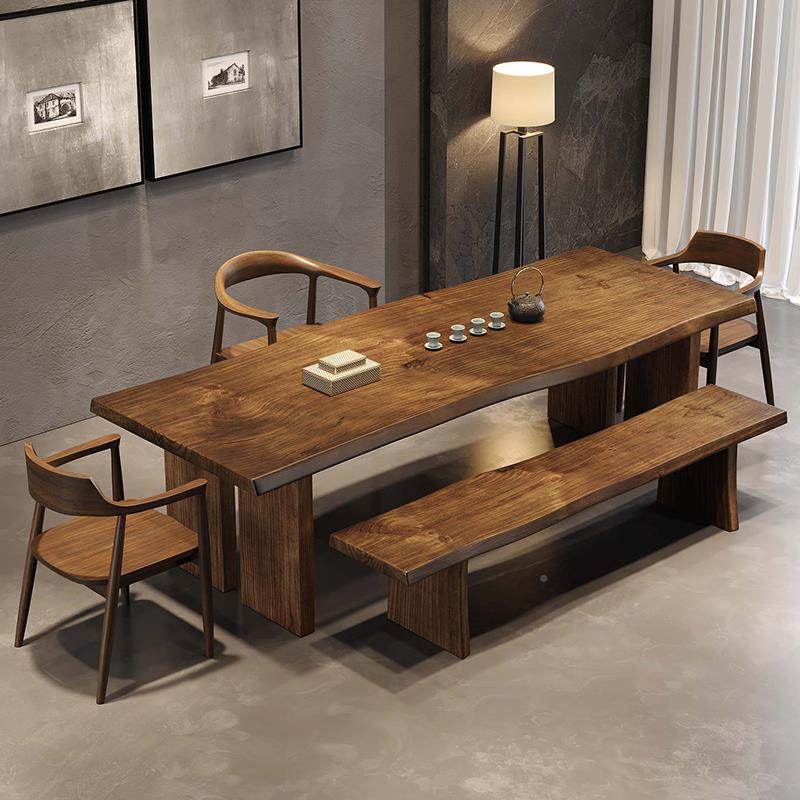 全实家木茶桌椅组合泡简约现代厅大板茶台客用原木JKX茶几阳台茶