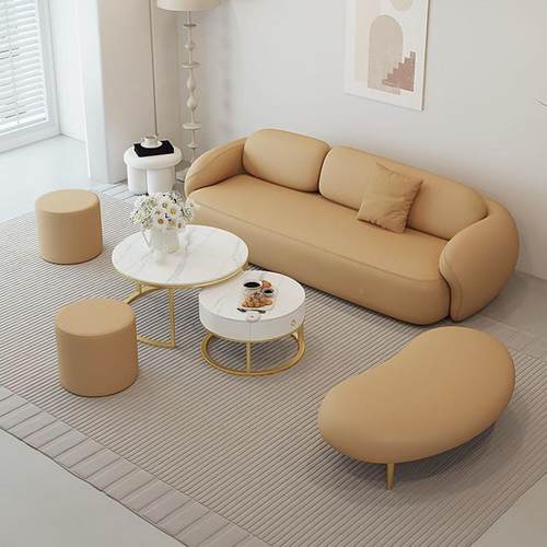 免洗沙科技家轻奢用发网红布办UEV公室组合沙发休息区接待面包沙