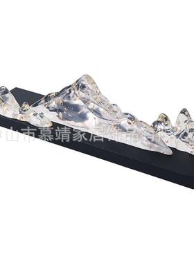 意新中式现透明树脂假山几石摆件客厅626.6260创茶书桌代玄关家居