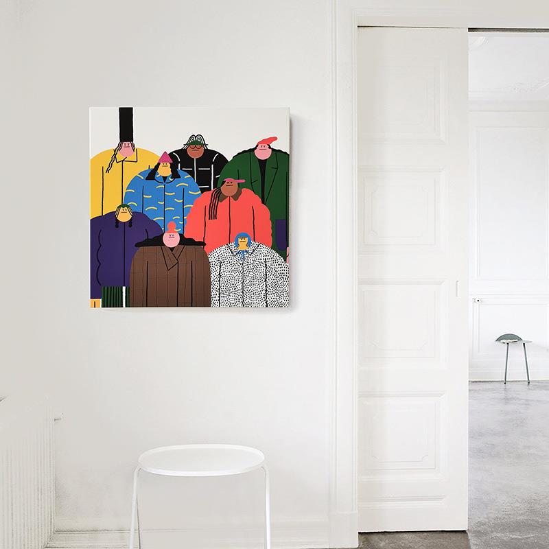 披斗士卡通人装饰画客厅玄关卧室儿童物挂房现潮代小众艺EM-2630