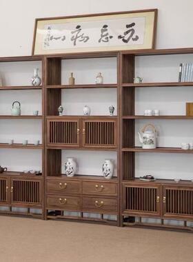 老榆博古架客厅玄陈列关架实木示架KMB木多宝阁收纳展架家用榆木