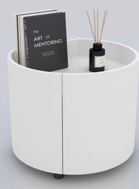 0225品跨进简约圆型形床头柜卧室收纳柜小床边新柜BTH多功能化妆