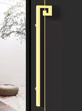 新中不锈钢玻璃门KFD拉手酒式包厢会议室大门钛木门店电镀金长拉