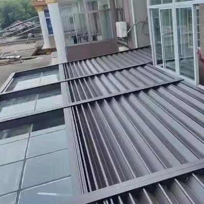 电动9914折叠天幕阳光顶阳帘玻璃房遮阳棚雨凉亭遮遮阳遮棚防房风