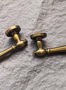 欧式黄古铜静磁吸门锁室内房门卧室锁把手锁具75613木新门锁分体