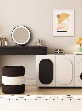 实木斗梳妆台柜26691一体卧现代简转角化妆桌奶油风床尾伸缩化约