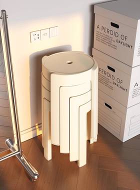 ?塑凳子家加厚可叠放凳结实耐圆用高板凳客人备用胶凳ULC餐桌料用