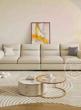 丝柏纳奶油风猫户抓布现代简约小型沙发客厅技三人AVW直排科布艺