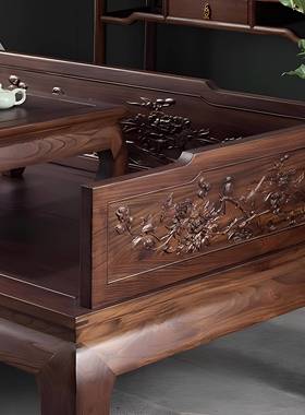 宋式美学汉新中式实木明OMY清罗汉发榻小罗户型床金花梨木沙简约