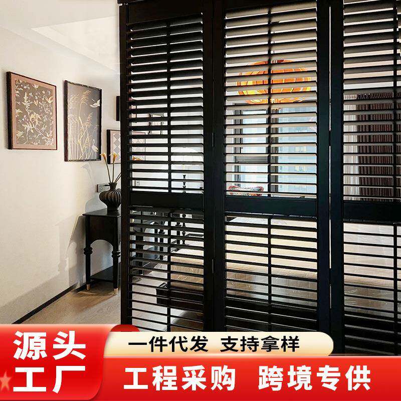 酒店屏客厅隔断叠百叶窗窗帘卧室壁橱折百叶742门风透气工厂源头