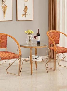 藤编椅椅办公椅老人家用钢筋弹性透气藤编子IID织加固手工电脑