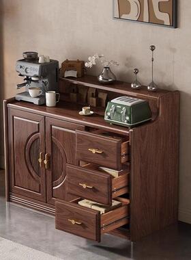 边新中式黑胡桃木碗OYV柜储茶水柜客厅物柜实木餐边柜现代简约抽