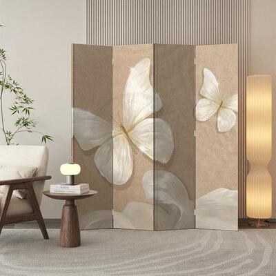 法式中古美意门AVT德抽用象蝴蝶屏风隔断客可厅折叠移动挡板家进