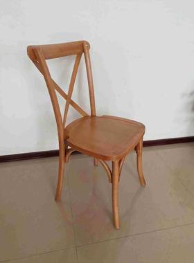 家直美销新款复NKC古椅子餐厅欧式家复古式用叉背椅婚厂庆会议酒