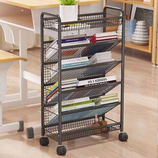 落地书架纳可移动多铁层置物书收架家用箱带轮简易80590书柜艺收