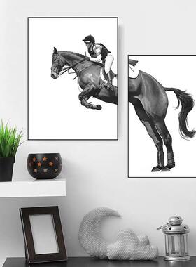 骑马组合客室美厅卧装饰画式餐厅室挂画酒店办公样UTQ板间书房壁