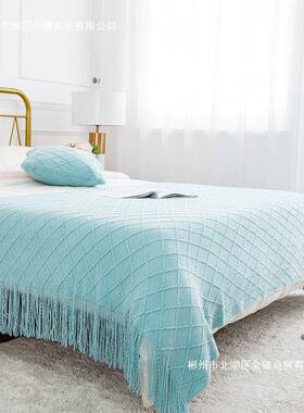 民宿店床轻奢流苏床尾巾酒欧式沙发毯宾馆旗床盖公UEZ寓家装用饰