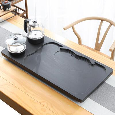 天然整乌金茶盘全自动上水烧水壶一体茶具套装简UOD约大小块茶石