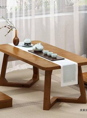 中飘窗小CQW几榻榻米简约窗式台阳楠竹茶桌矮台桌地毯小型桌子茶