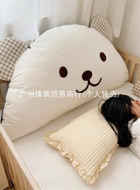 儿床头垫靠软包纯棉女儿床头靠枕垫抱枕孩榻榻童米宿舍靠背可14386拆洗
