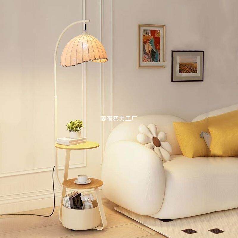 法式古落地灯头客厅沙发置物架氛茶几美式古184风复卧室床柜一体