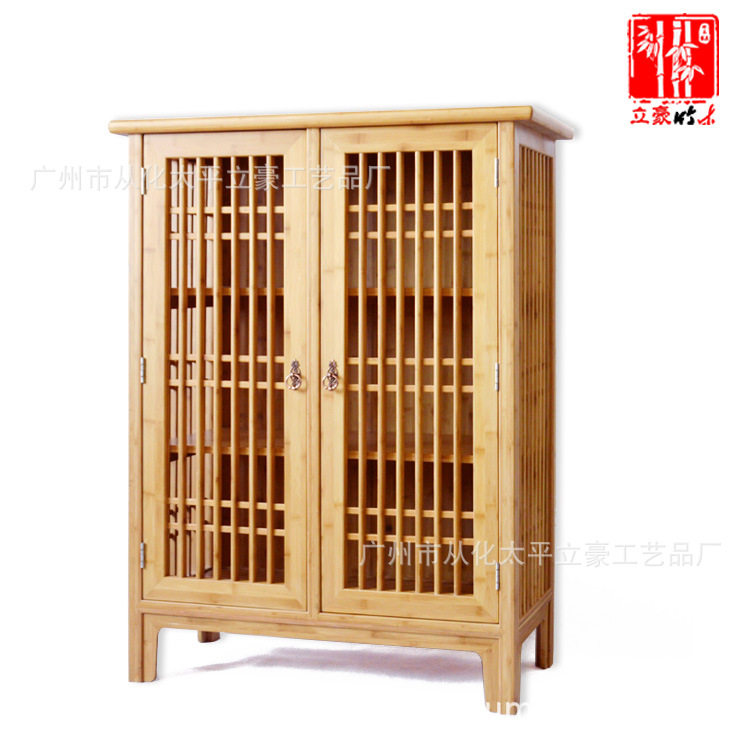 石家庄立豪竹家具竹书柜飘窗柜竹制柜竹木置物柜边柜竹角柜竹茶柜