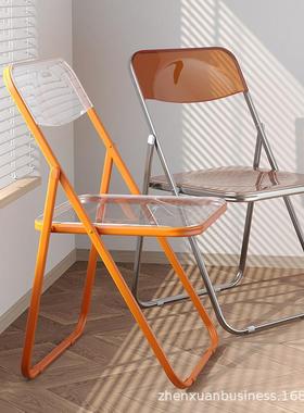 透明服亚克力化妆椅网红风子拍简约家IBZ用靠背餐椅装店照折叠椅