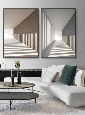 店建筑现客厅装饰玄PSK画酒样板间关挂画艺术空间走廊抽象代大壁