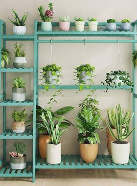 长用条花架子室内家客厅置物架落MWL地庭式加厚装多肉绿萝组花盆
