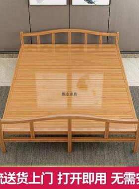 简成易床单人竹床折叠户外午休床双人家用便DCC携午睡床出租屋凉