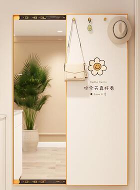 隐EIP藏式试衣镜可推拉隐穿衣镜贴墙高镜子挂墙档全身镜衣帽架形