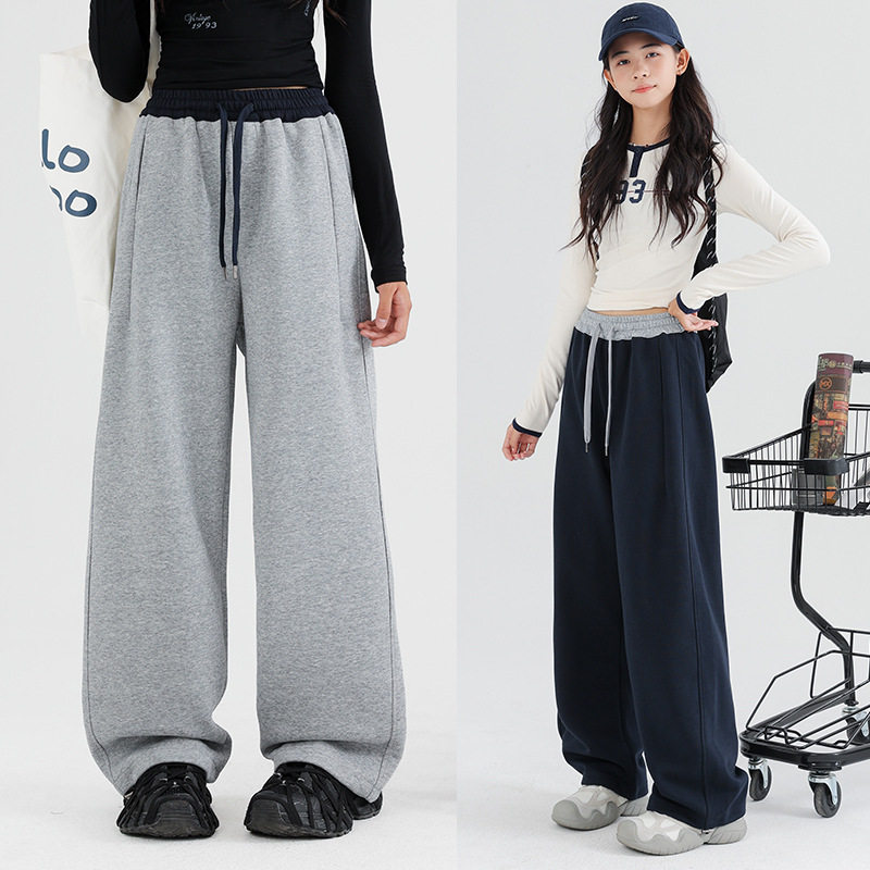 女大童运动裤2025新款春秋装韩版卫裤宽松休闲裤初中学生弯刀裤潮