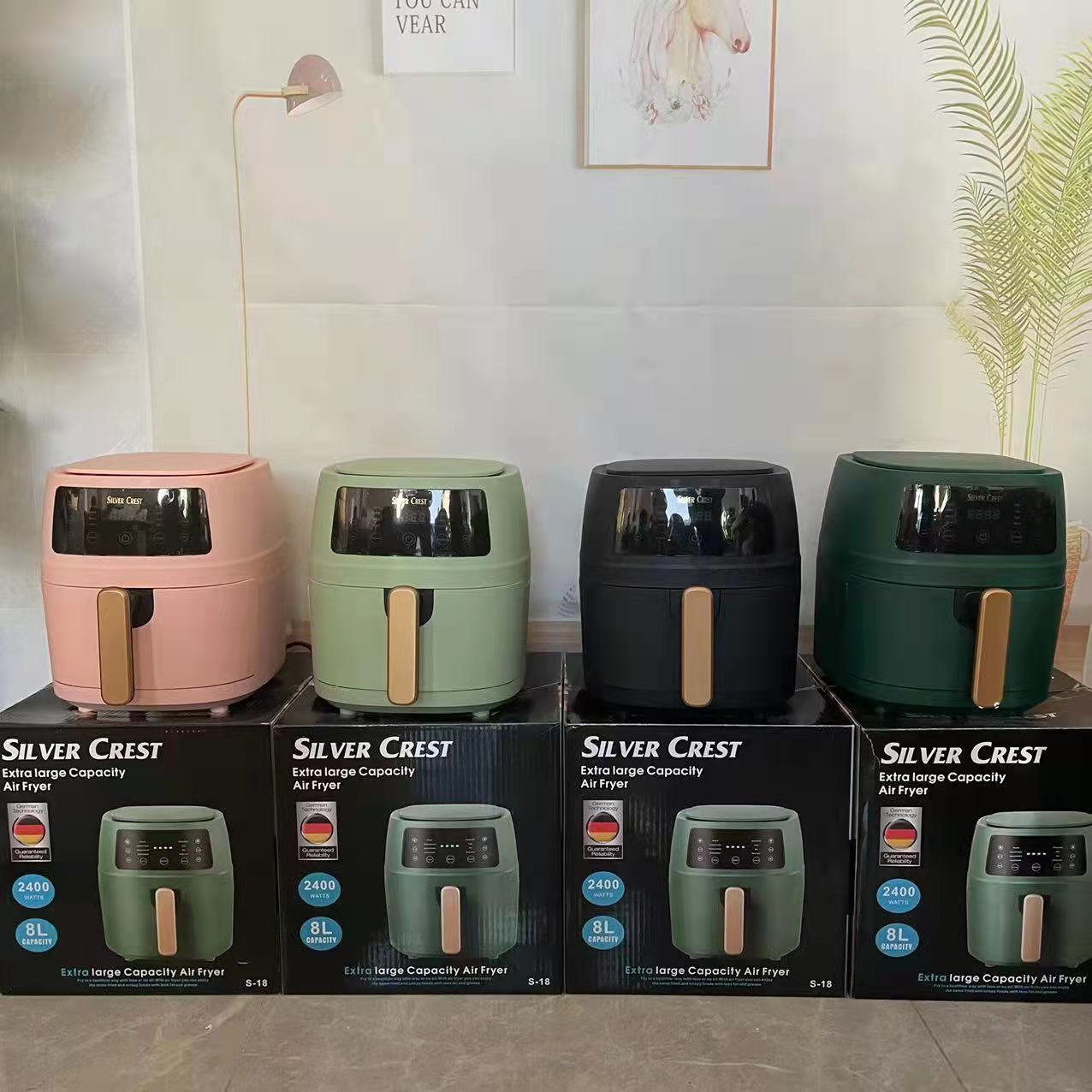 英文8L大容量多功能空气炸锅家用智能触屏液晶款空气炸机