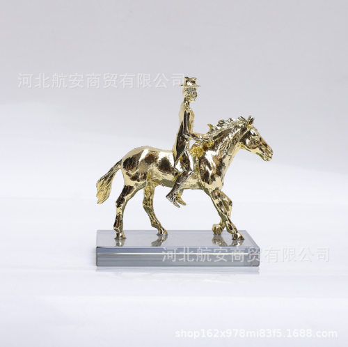 现代简约创意轻奢金属水晶工艺品摆件桌面家居书架场景软装饰品