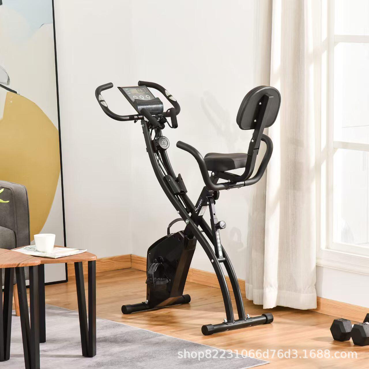 新款健身x-bike自行车磁控静音可折叠带lcd高靠背器材训练器家用
