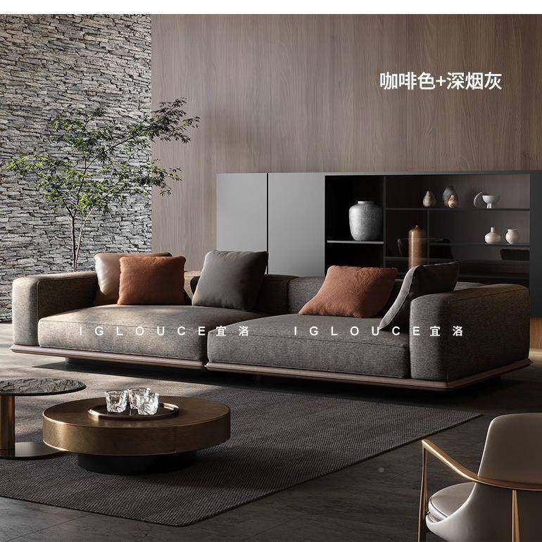 地平线排布艺XXB沙发客沙厅意式极简小户型直棉麻加简约现宽代布