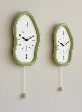 woTYOS375钟zoom屋准奶油风钟表挂客厅代简现约家用艺大术气创意