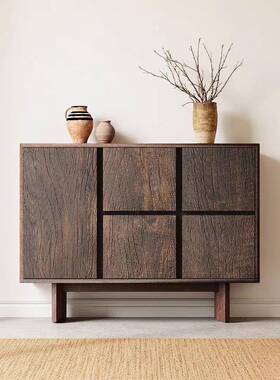 老榆木边餐柜新中关式复古客玄厅柜纯实木AS251030斗柜民宿原木储藏收纳柜