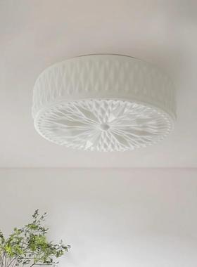 中古色白卧室吸顶灯式复古法风怀旧风餐厅书房艺术雕刻玻奶璃9949