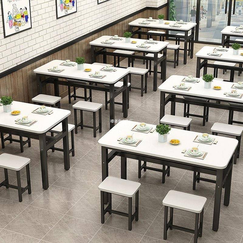 长条餐饮店餐桌椅桌子方NJG食堂桌组椅组长形桌椅合小吃店合桌椅