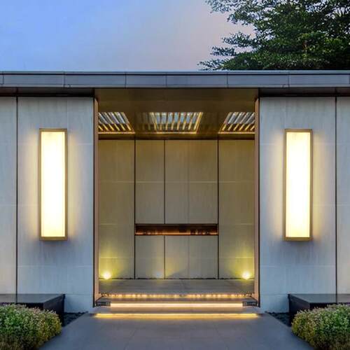 外灯户新中式简约长防水外墙灯花条园墅大门别口阳台走廊庭院HY64