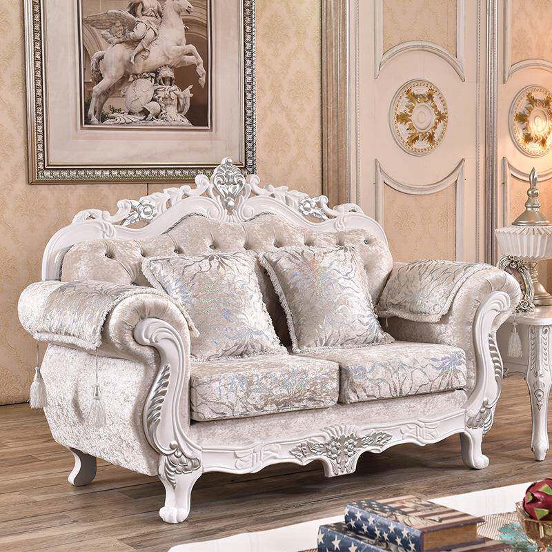 欧式新沙发客厅绒布实雕花布艺高档奢华105组合款可布拆洗布料沙