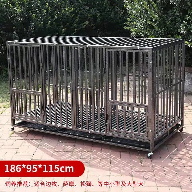 狗笼子大型犬实心钢筋狗笼角铁焊接加粗加固大狗笼养狗场狗笼车载