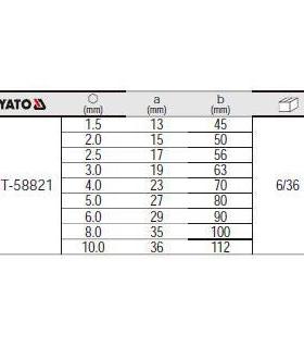 易尔拓具9件YT-58821套高档六角扳手工组套YT-5内8821