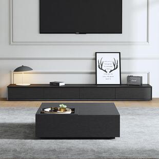 轻奢落款地电视茶几组合小户型柜客厅家用成实品木收纳柜43918新