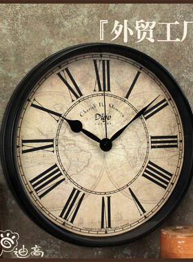d厅igo热钟卖钟爆款产品家居表0805H27.客金属创意挂复古铁艺时钟